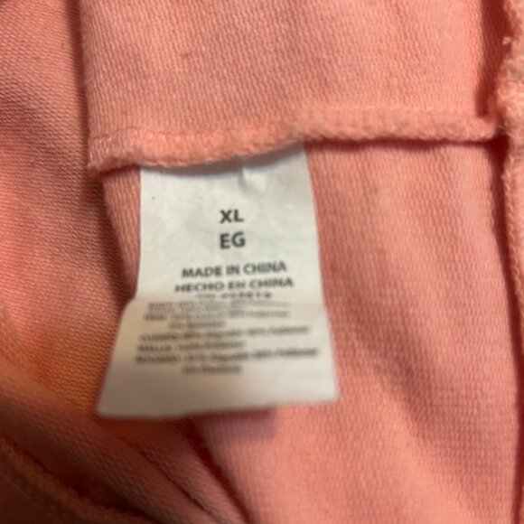 BeBe Pink/Apricot color-block sweatshirt hoodie, size XL - Picture 6 of 7
